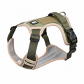 Tactical dog harness for dogs, featuring military green no-pull design with  patch panel and reflective strips, ideal for training and outdoor adventures