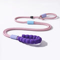 3 in 1 Hands-free dog leash for dogs, featuring pink reflective rope with purple foam handle, silicone stopper and metal clip, ideal for walking, running and training with one leash