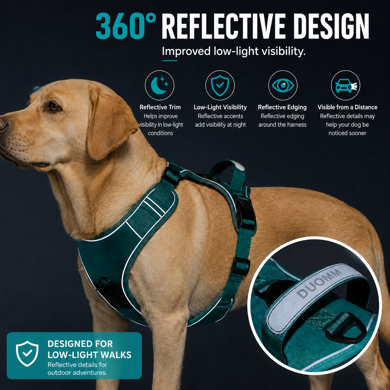  Dog Harness - Reflective & With AirTag-Compatible