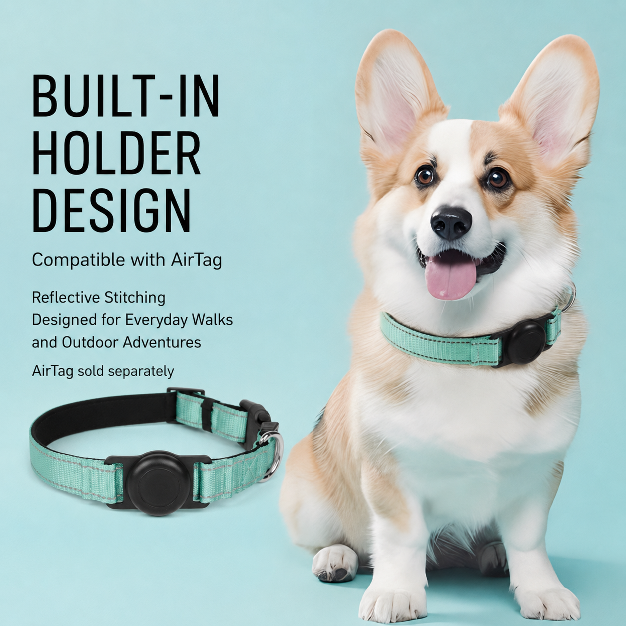 Designed for everyday walks and outdoor adventures, this reflective adjustable dog collar features durable nylon webbing, a quick-release buckle, a heavy-duty metal D-ring.