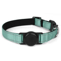 AirTag dog collar for dogs, featuring blue reflective nylon and built-in tracker holder, ideal for AirTag tracking and everyday wear