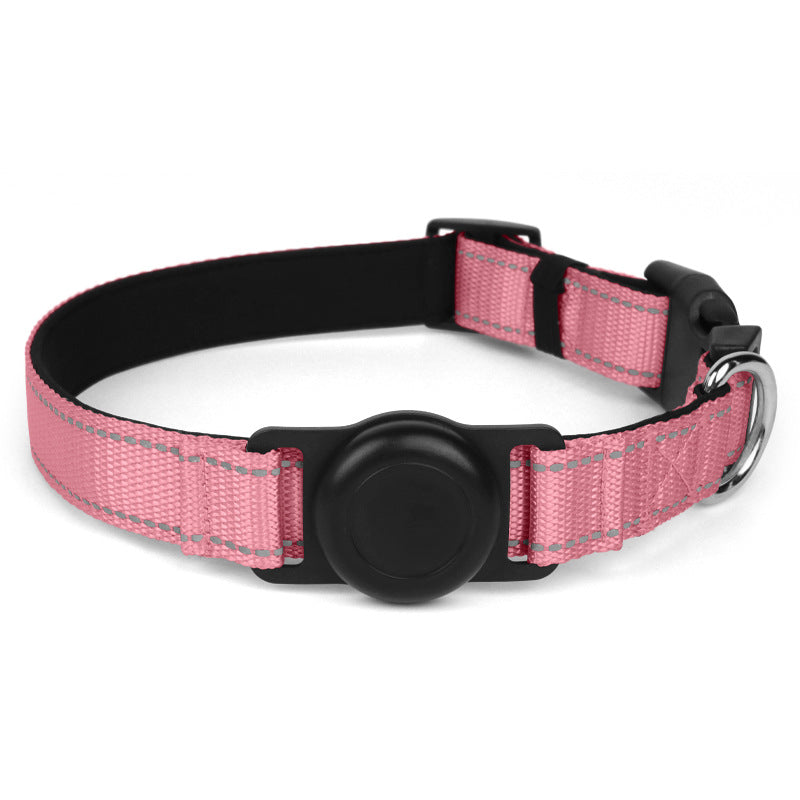 AirTag dog collar for dogs, featuring  reflective  and built-in tracker slot, ideal for high-visibility tracking and outdoor use