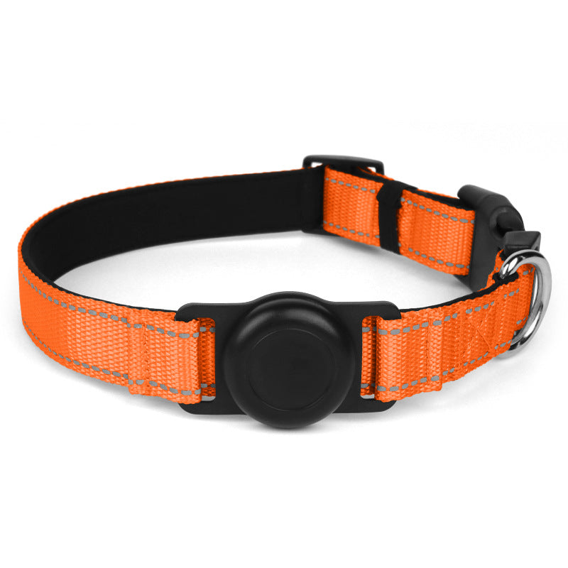 AirTag dog collar for dogs, featuring  reflective  and built-in tracker slot, ideal for high-visibility tracking and outdoor use